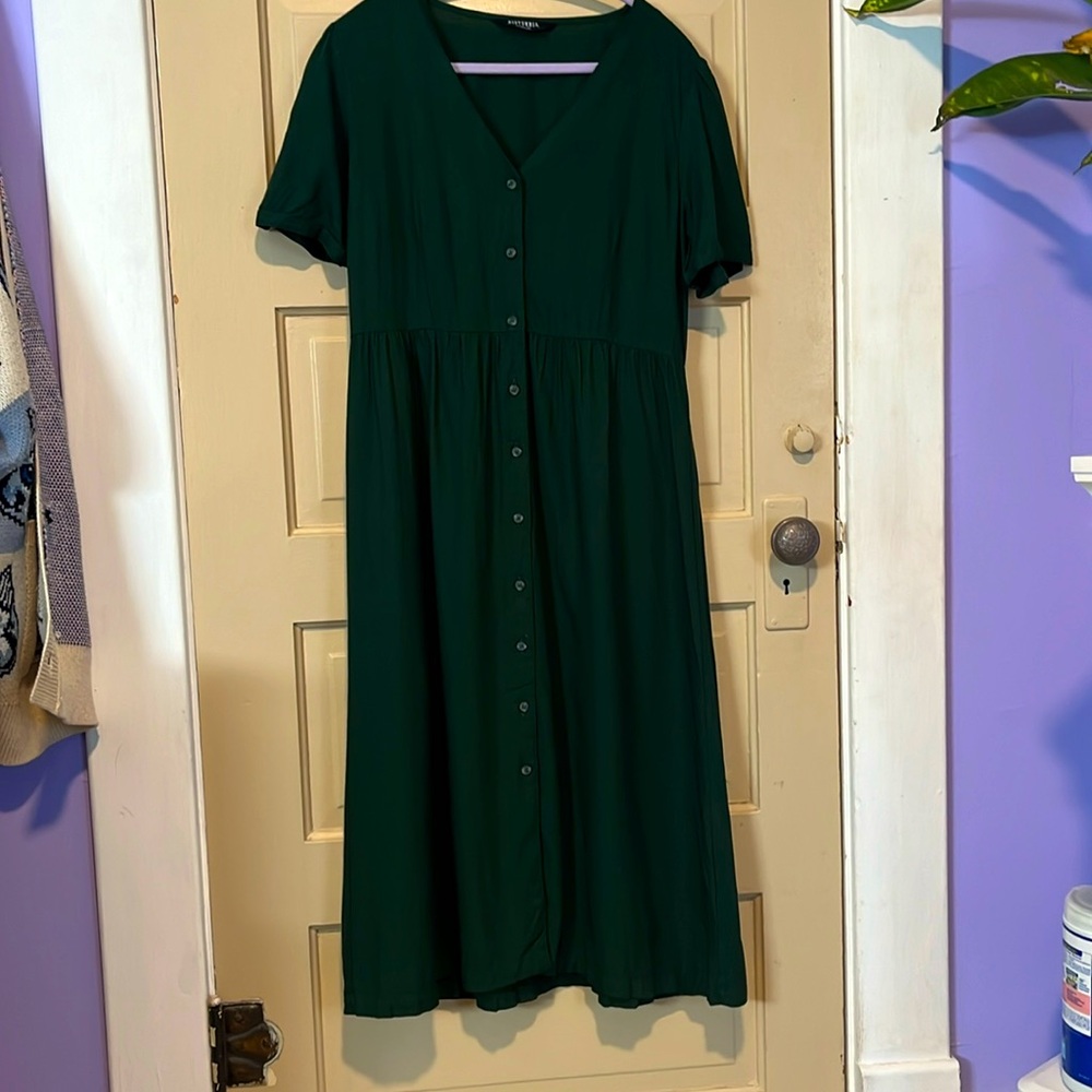 Disturbia forest green dress UK size 12 fits like a size 8